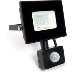 Светодиодный прожектор FERON LL-907 с датчиком 30W 6400K 230V черный IP44 153*178*54мм 29557 