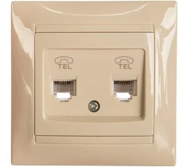 Двойная телефонная розетка, слоновая кость RJ11 TDM Лама SQ1815-0118 