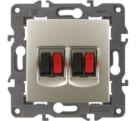 Двойная аудиорозетка ЭРА Elegance IP20, шампань 14-3112-04 Б0034329 