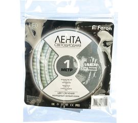 Cветодиодная LED лента 60SMD(2835)/м, 4.8Вт/м, 1м, IP65, 12V белый холодный Feron LS604 27752 
