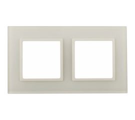 Рамка ЭРА 14-5102-02 на 2 поста, стекло, Elegance, слоновая кость+слоновая кость Б0034489 
