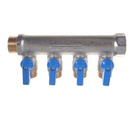 Коллектор с шаровыми кранами STOUT 3/4, 4 отвода 1/2 SMB 6201 341204 