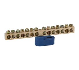 Шина ЭРА NO2221171 N ноль, на одном угловом изоляторе, ШНИ-6х9-14-У1-Синий Б0044149 