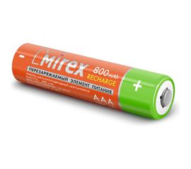 Аккумулятор Mirex, Ni-MH HR03 / AAA 800mAh 1,2V 4 шт ecopack 23702-HR03-08-E4 