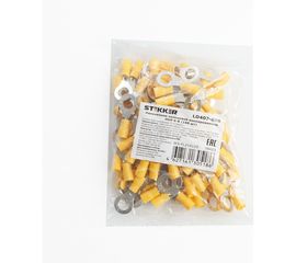 Кольцевой изолированный наконечник STEKKER М8 4-6 - 0,6 мм, желтый 39423 