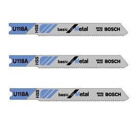 Пилки для лобзика по металлу (62 мм; 3 шт.) U 118A Bosch 2608631511 