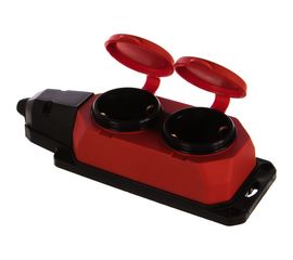 Каучуковая колодка ЭРА K2eREDIP44 с/з 2гн 16A IP44 красная Б0044551 