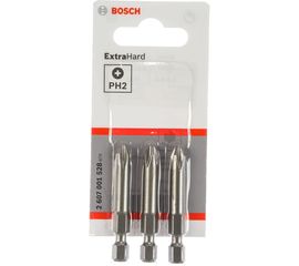 Бита Ph2 3 шт. (хвостовик шестигранный 1/4; 49 мм; Extra Hart) BOSCH 2.607.001.528 