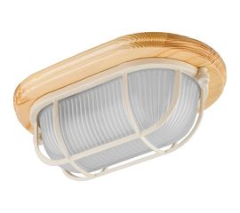 Светильник для бани и сауны FERON НБО 04-60-012 220V 60Вт Е27 IP54 дерево, клен, овал, с решеткой 11572 