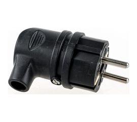 Каучуковая вилка ЭРА V9BIP44 с/з, 90градусов, с кольцом, 16A, IP44, черная Б0044542 