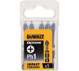Биты ударные IMPACT Torsion Ph1, 57мм, 5шт. DEWALT DT7997T 