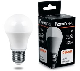 Светодиодная лампа FERON PRO LB-1011 шар E27 11W 4000K OSRAM LED 38030 