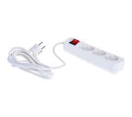 Удлинитель ЭРА UX-3es-3m c заземлением 3x0,75мм2, c выключателем, 3 гнезда, 3м Б0035751 