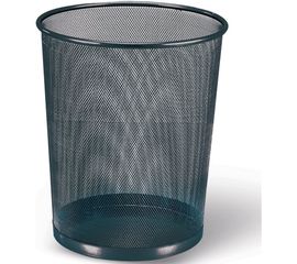 Металлическая корзина для бумаг BRAUBERG Germanium большая, 20 литров, черная 231956 