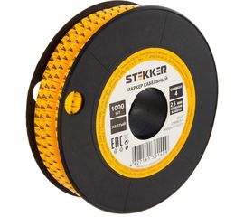 Кабель-маркер STEKKER 4 для провода сеч.2,5мм, желтый, CBMR25-4 39101 