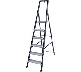 Стремянка, анодированные боковины Krause MONTO SECURO, 6 ступеней 126443 