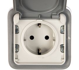 Розетка Legrand 1-м ОП Plexo с защитной крышкой IP55 серая Leg 069733 125014 
