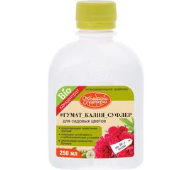 Биоудобрение для садовых цветов Октябрина Апрелевна Гумат калия Суфлер 250 мл 4620771200179 
