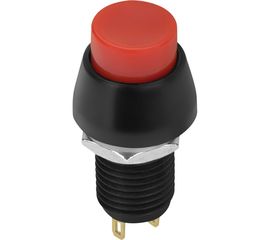 Выключатель-кнопка duwi красная 2 контакта, 250В, 3А, ВКЛ-ВЫКЛ PBS-11А, 26855 0 