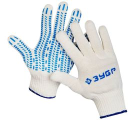 Перчатки хлопчатобумажные с защитой от скольжения (размер L-XL) Эксперт-протектор Зубр 11452-XL 