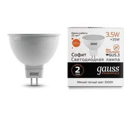 Лампа Gauss LED Elementary MR16 GU5.3 3.5W 3000K 1/50 SQ13514 