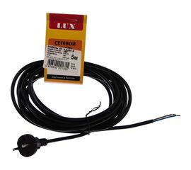 Сетевой шнур с вилкой Lux V2 ПВС 2x0.75 мм 5 м черный без заземления 4606400001355 