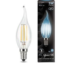 Лампа LED Candle tailed E14 5W 4100K Gauss Filament 104801205 