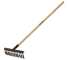 Садовые грабли с деревянным черенком GRINDA 12 витых зубьев, 384х95х1300 мм 39581-12 