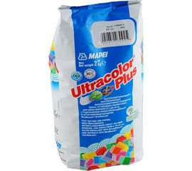 Затирка для швов MAPEI ULTRACOLOR PLUS №112 с водоотталкивающим и антигрибковым эффектом, серый 2кг 6649 