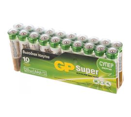 Алкалиновые батарейки GP ААA 20 шт Super Alkaline 24А 24A-2CRVS20 