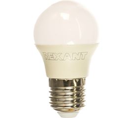 Светодиодная лампа REXANT Шарик 7,5 Вт E27 713 лм 2700 K теплый свет 604-034 