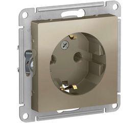 Механизм розетки Schneider Electric 1-м СП ATLAS DESIGN с заземлением, 16А, шампань ATN000543 1240326 