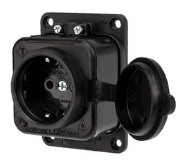 Штепсельная влагозащищенная розетка REXANT с/з,16 А, IP54 каучук 111-111 