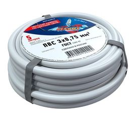 Соединительный провод REXANT ПВС 3x0,75 кв.мм, длина 5 метров, ГОСТ 7399-97 01-8042-5 