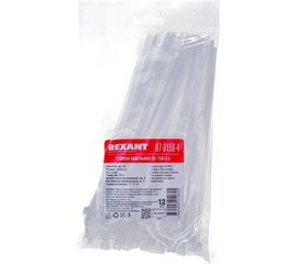Хомут REXANT nylon 150x4 мм 100 шт белый 07-0150-4 