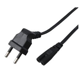 Сетевой шнур REXANT вилка угловая - евроразъем С7, кабель 2x0,5 кв.мм, длина 1,5 метра 11-1103 