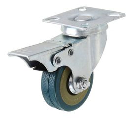 Колесо серая резина поворотное с тормозом SCGB M 25 50 мм MFK-TORG 3054050 