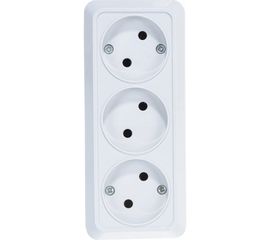 Розетка UNIVersal Олимп 3-ая б/з белая 1160 
