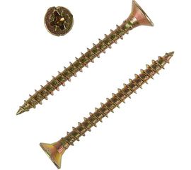 Универсальный саморез Tech-Krep 60х6,0 мм 100 шт желтый, коробка с окном 102271 