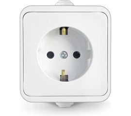 Розетка UNIVersal Клио с/з IP44 белая К2228 