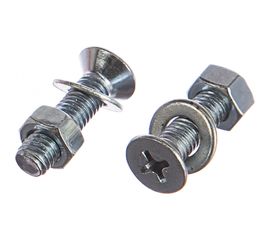 Винт Tech-Krep DIN965 с потайной головкой, оцинкованный M5х20 + гайка + шайба 12 шт - пакет Tec 114062 