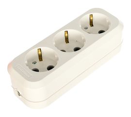 Колодка с заземлением, 3 гнезда, AБС-пластик UNIVersal E303 