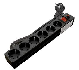 Сетевой фильтр UNIVersal ПВС 3*0,75 черный 1,8м 967U-4001 