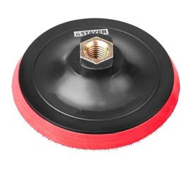 Тарелка опорная пластиковая с мягкой вставкой (на липучке, 125 мм, М14) STAYER 35744-125 