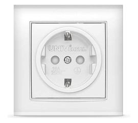 Розетка UNIVersal Бриллиант с/з з/ш белая 7947632 