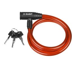 Тросовый замок Зубр Мастер 3 ключа в комплекте длина троса 650 мм d 10 мм 37263-65 