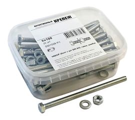 Болт с ш/г полная резьба DIN 933 Качественный КРЕПЕЖ набор 6х100 25 шт 0301029 КЧ 