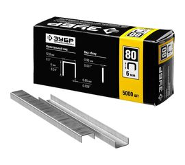 Скобы особотвердые тип 80 ПРОФЕССИОНАЛ (5000 шт; 6 мм) ЗУБР 31880-06 