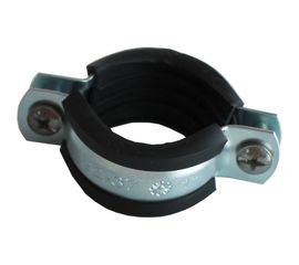 Металлический сантехнический хомут для труб со шпилькой и шурупом СВК 32-37, 1 дюйма, гайка М8 SVK-F025М8 