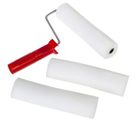 Валик для лаков, клеев, водных красок Мелодия цвета поролон 200мм +2 сменные шубки Вп200/55+2 